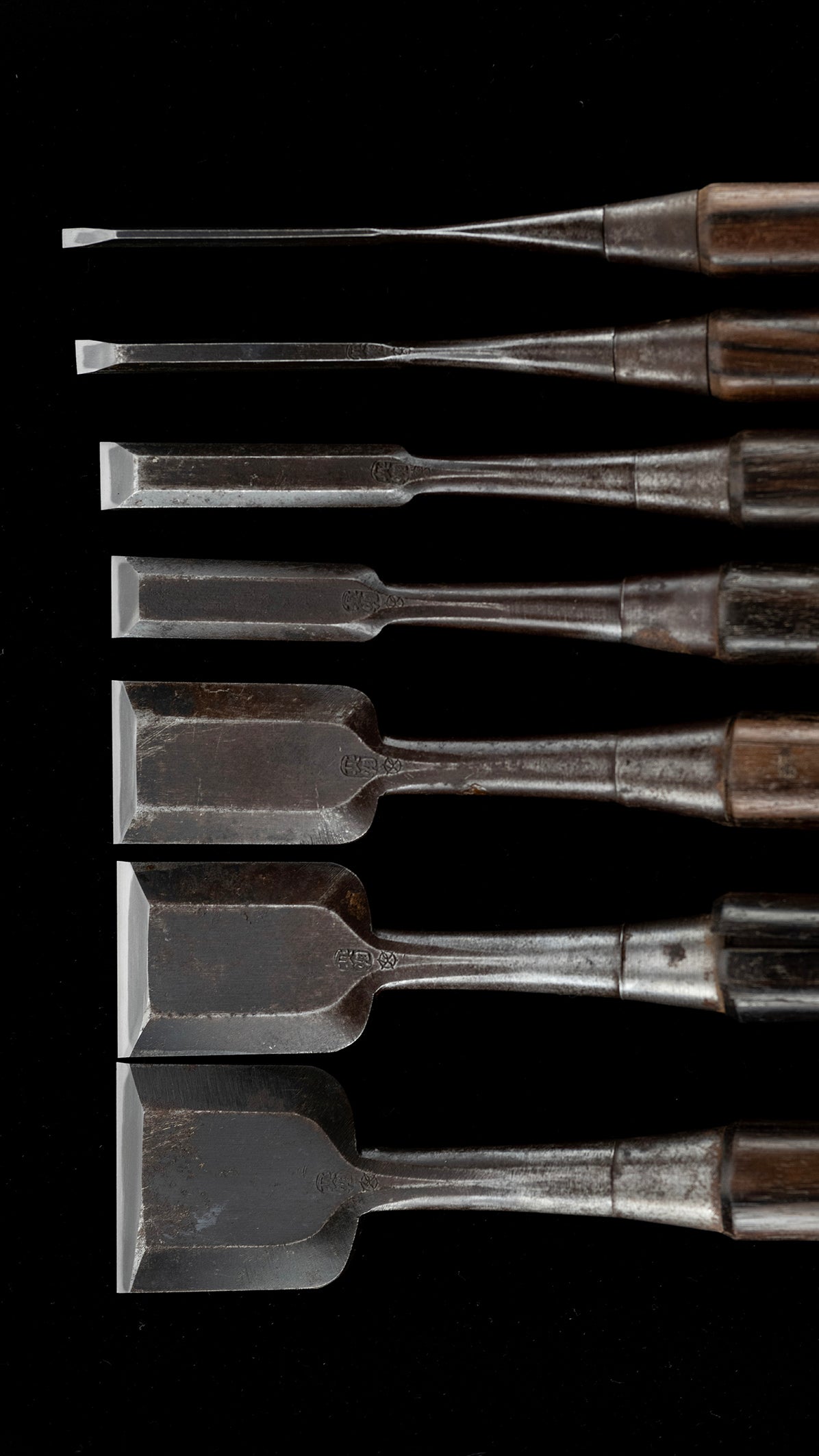 Oire-Nomi Japanese Hand Made Bench Chisel Set By Sukechika - 8 pieces