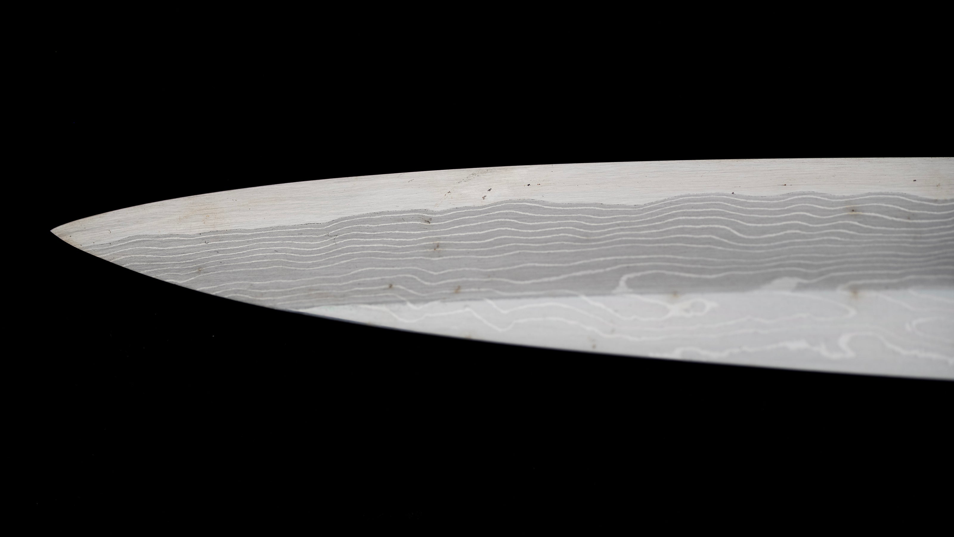 Suminagashi Yanagiba Knife Japanese Sashimi Knife By Shiraki Kenichi - 330mm
