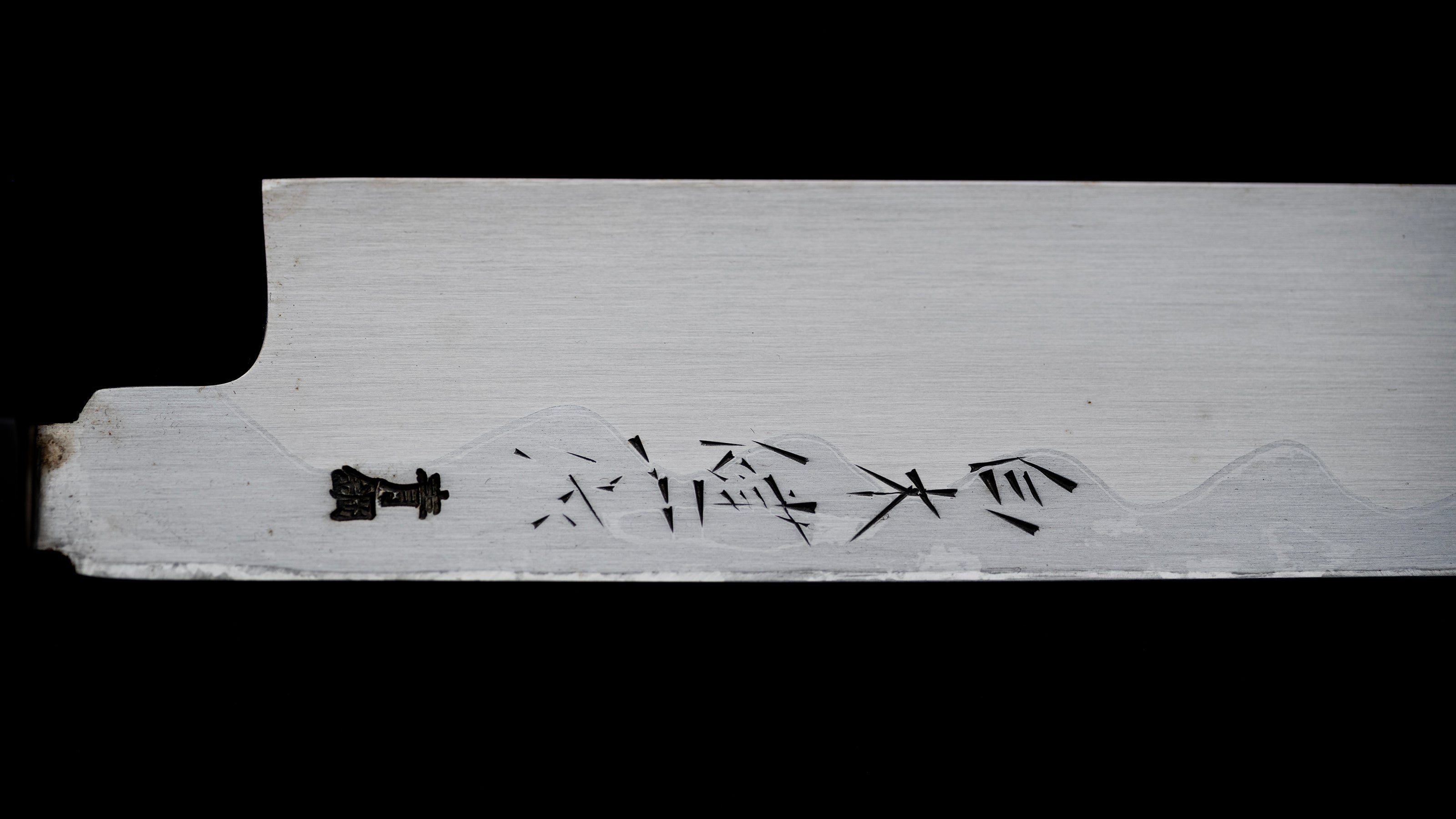 Suminagashi Yanagiba Knife Japanese Sashimi Knife By Shiraki Kenichi - 330mm