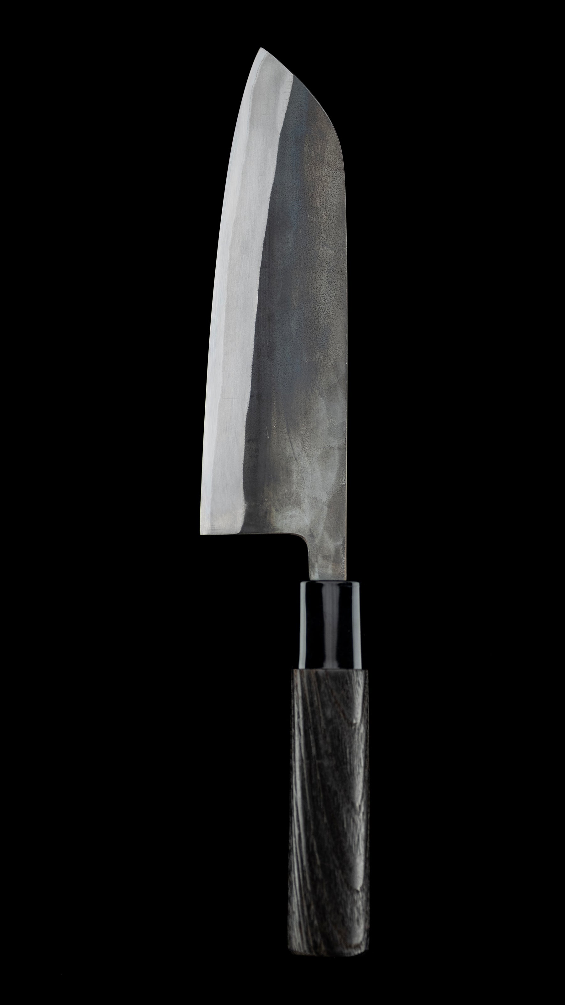 Kurouchi Santoku Knife Japanese All Purpose Knife By Toyama Shuji - 165mm