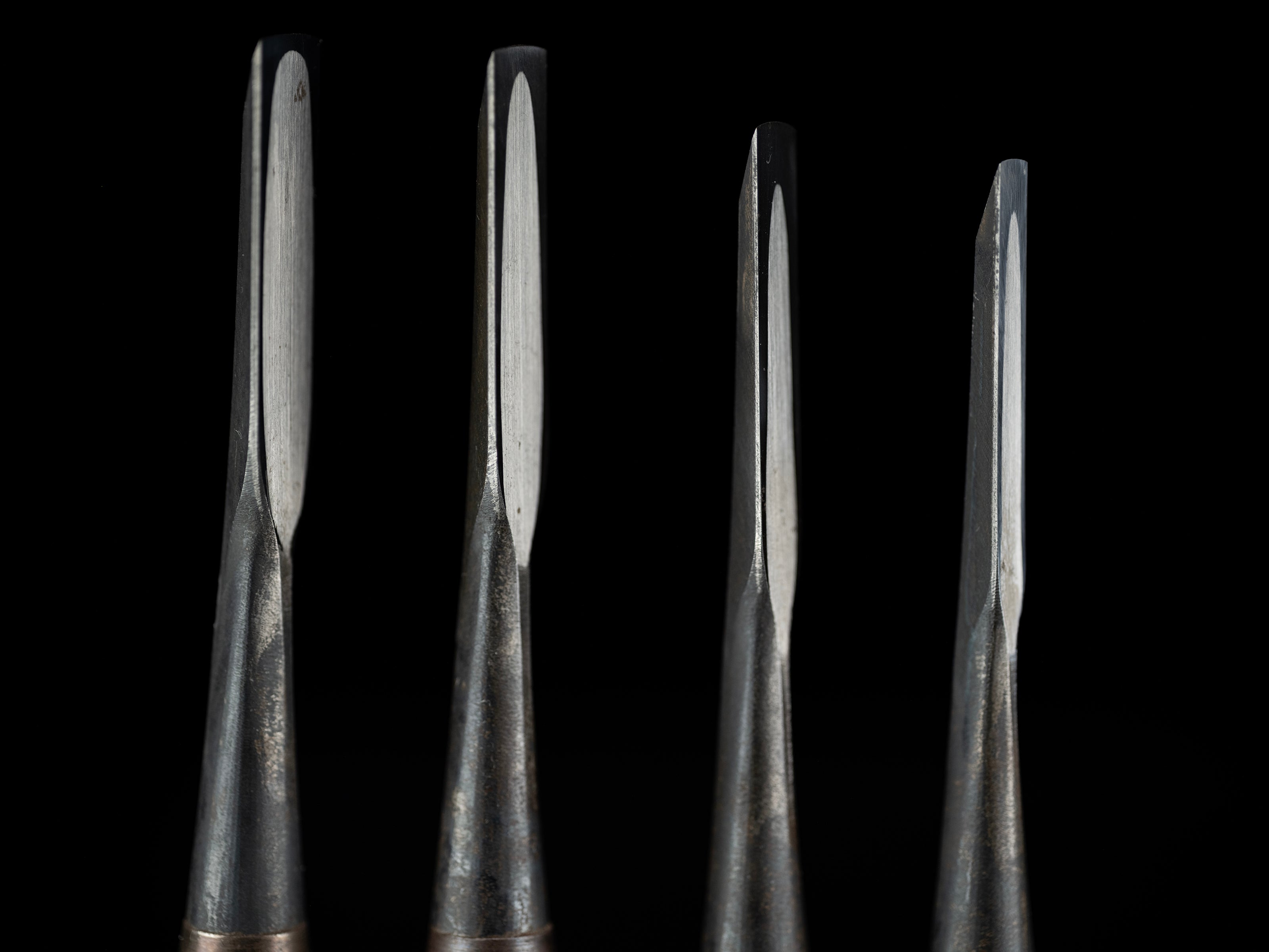 Hiramaru-nomi Japanese Flat Round Carving Chisel Set By Konobu Ⅱ