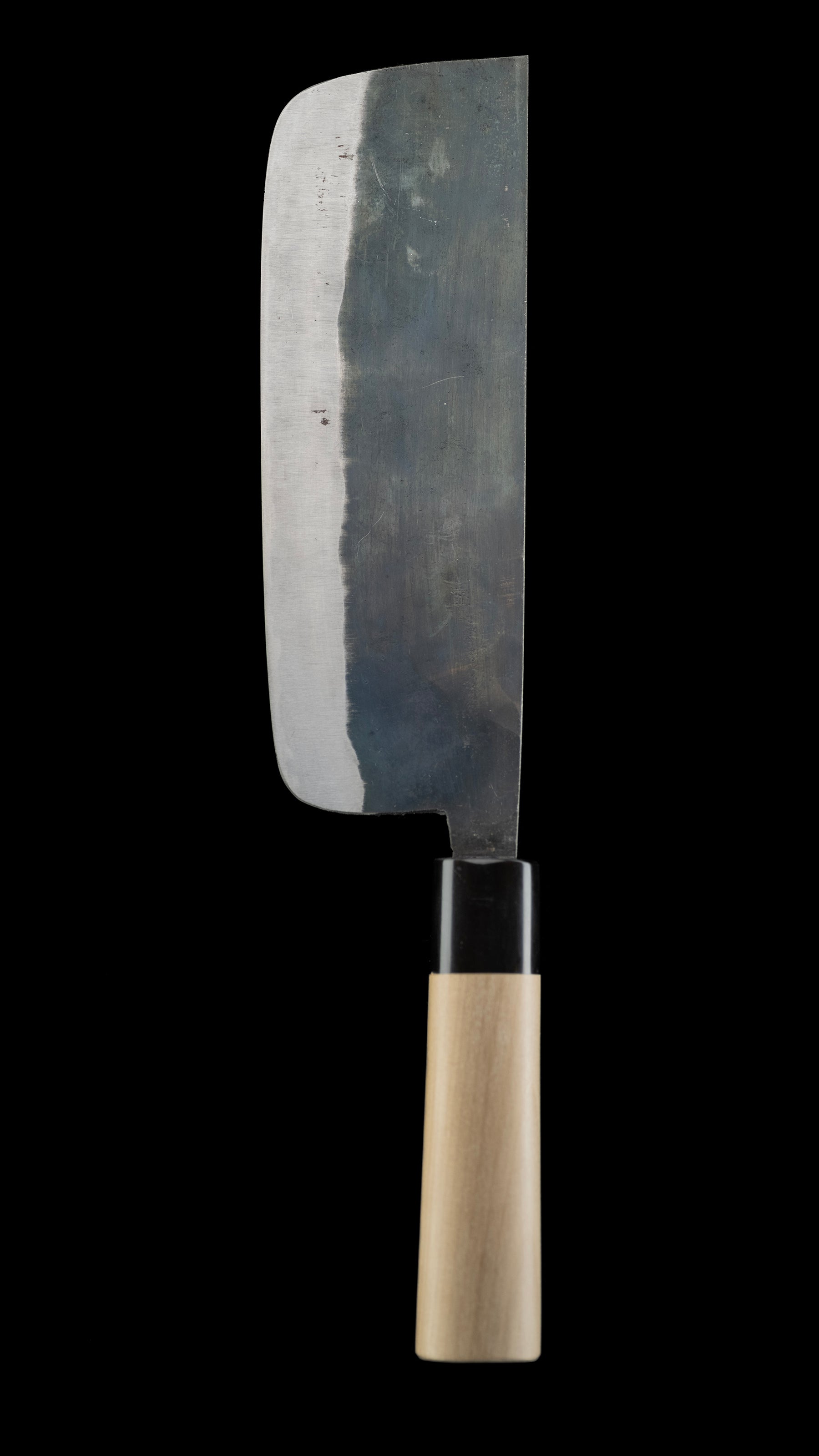 Edo-Kata Kurouchi Nakiri Knife Japanese Vegetable Knife By Suishinshi Masamori - 195mm