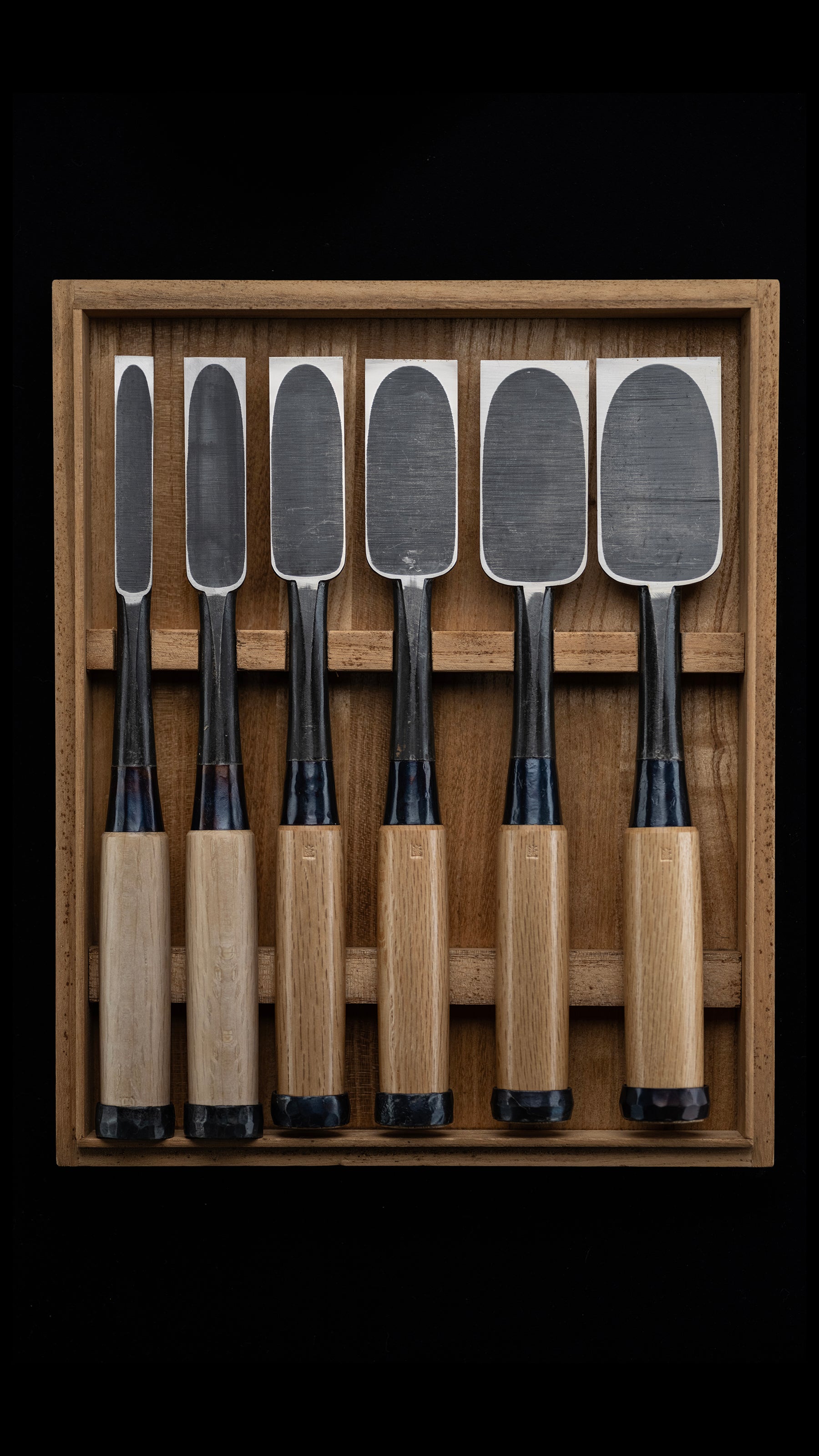 Tataki-Nomi Japanese Hand Made Timber Chisel 6-Pieces Set By Funahiro
