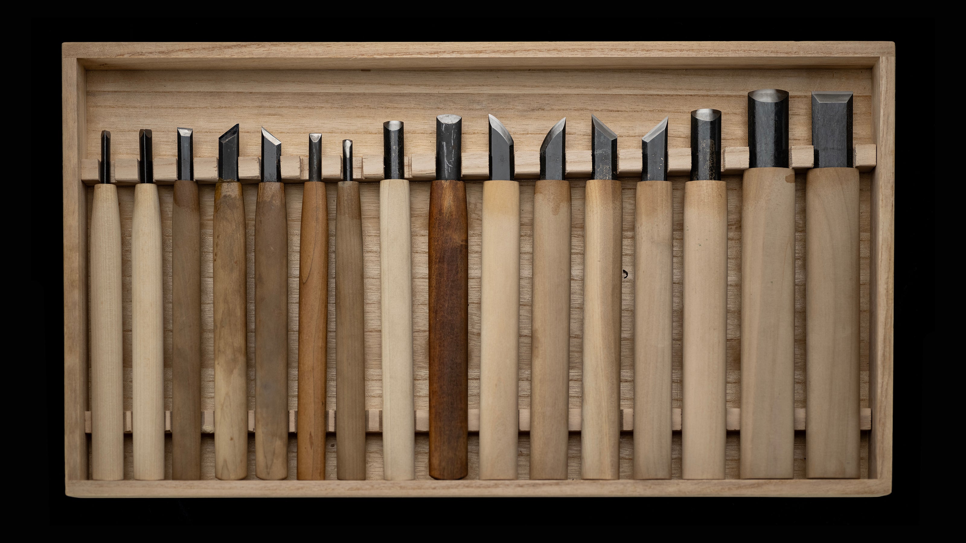 Japanese Carving Chisel Set By Konobu - 62 Pieces