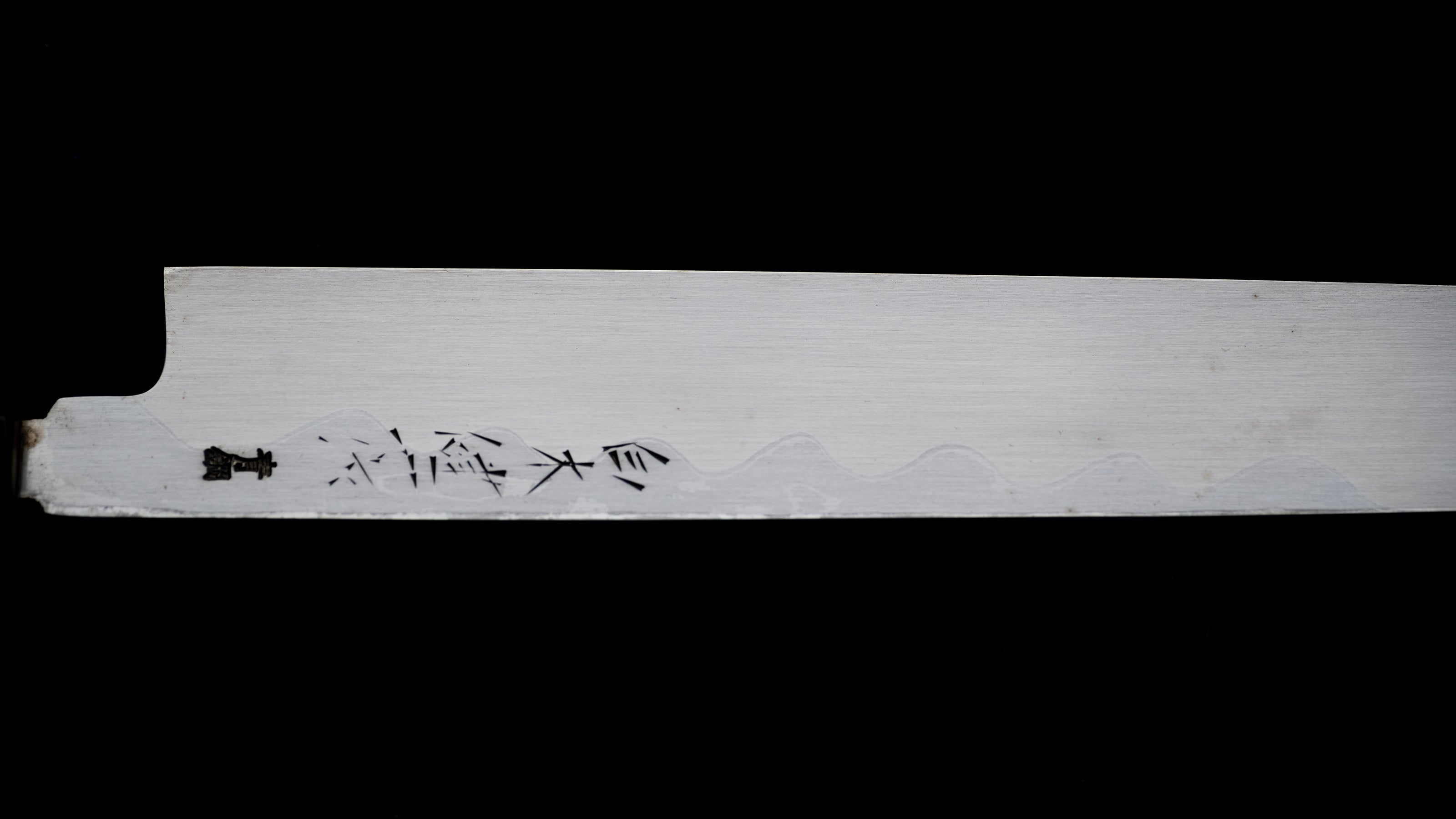 Suminagashi Yanagiba Knife Japanese Sashimi Knife By Shiraki Kenichi - 330mm