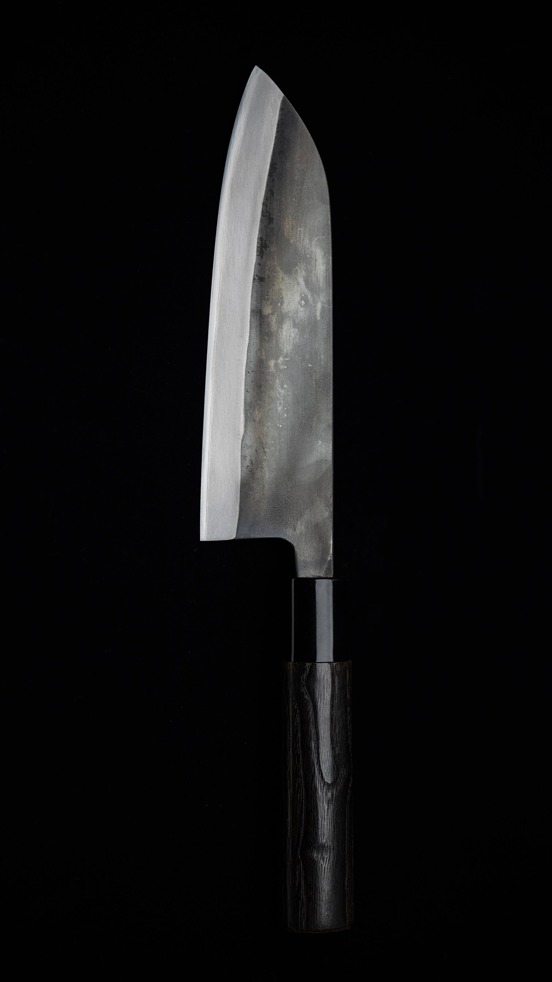 Kurouchi Santoku Knife Japanese All Purpose Knife By Toyama Shuji - 165mm