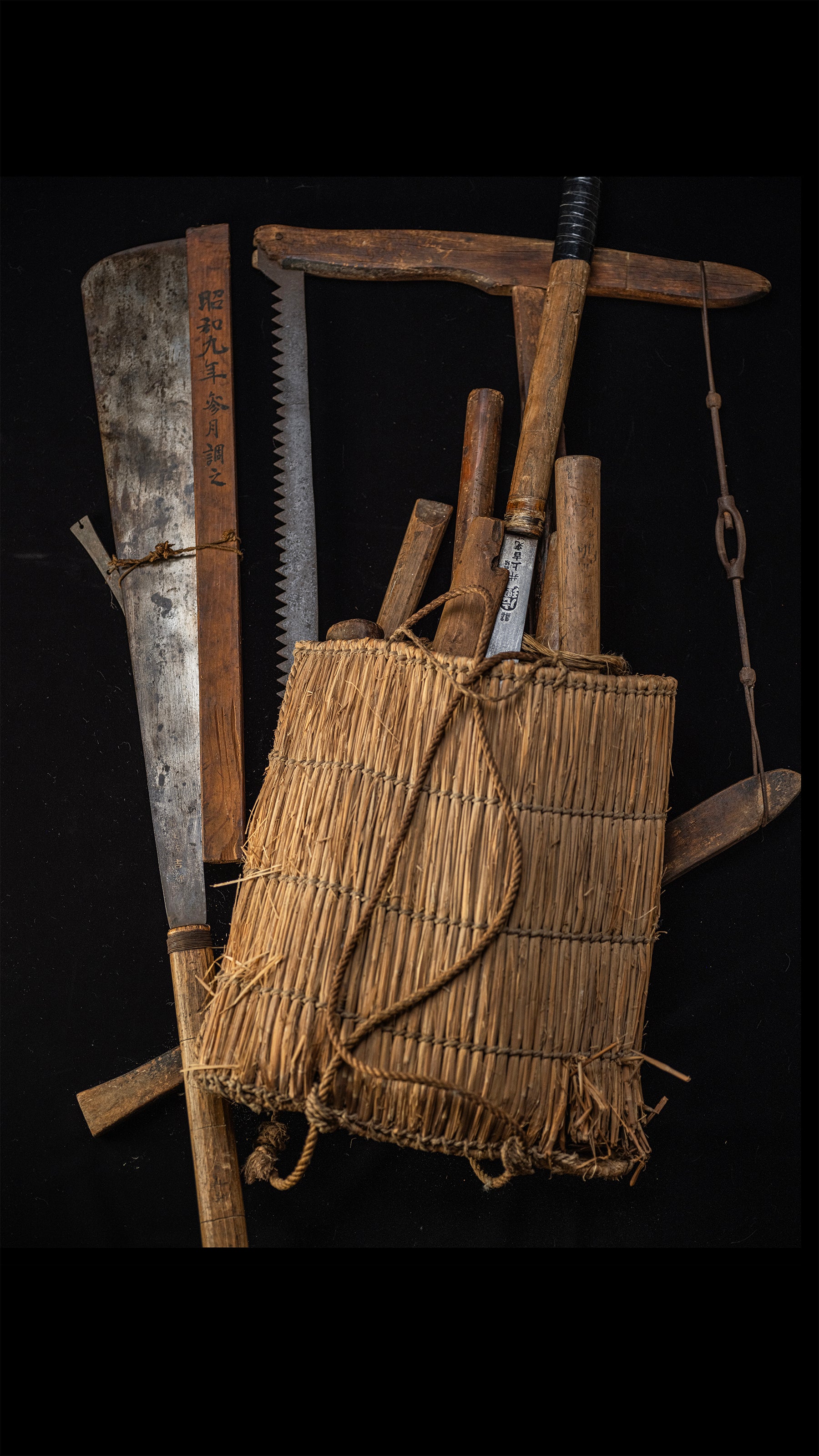 Tool set for forestry craftsmen from the Bicchu area in the early Showa period of Japan