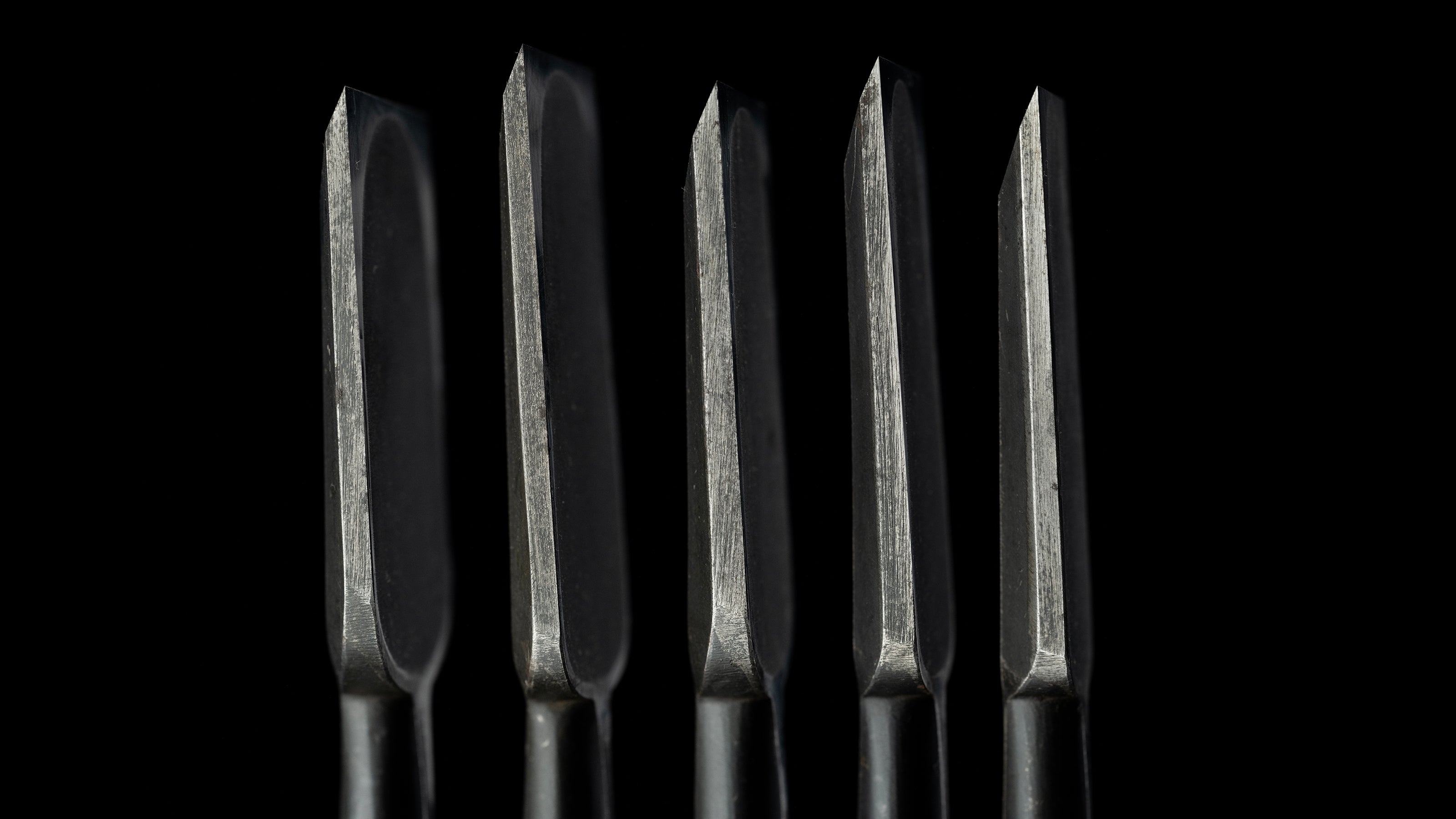 Tataki-Nomi Japanese Hand Made Timber Chisel 5-Pieces Set By Kiyotada Ⅱ