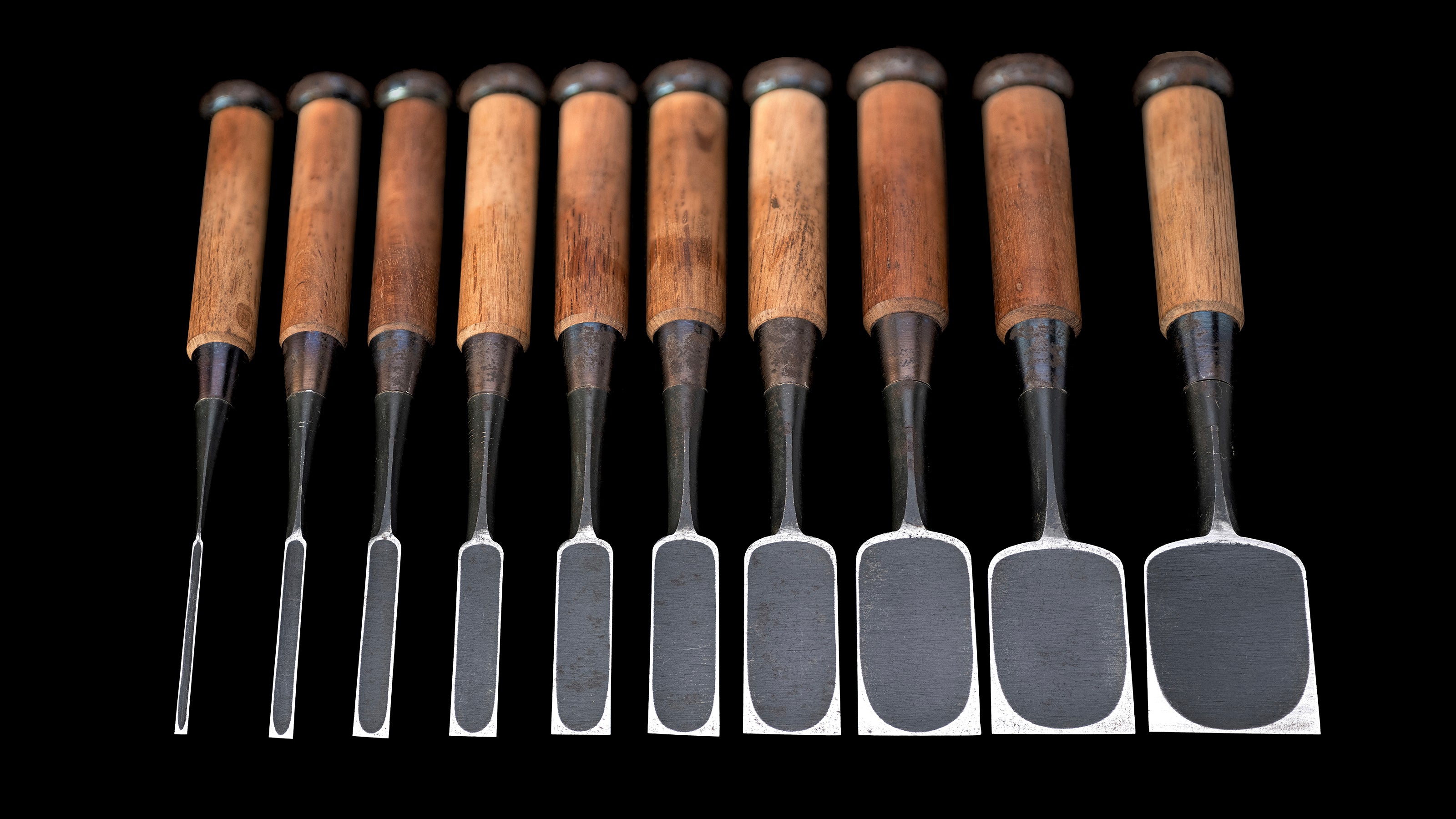 Oire-Nomi Japanese Hand Made Bench Chisel Set By Kiyotada Ⅱ  - Ichihiro Type