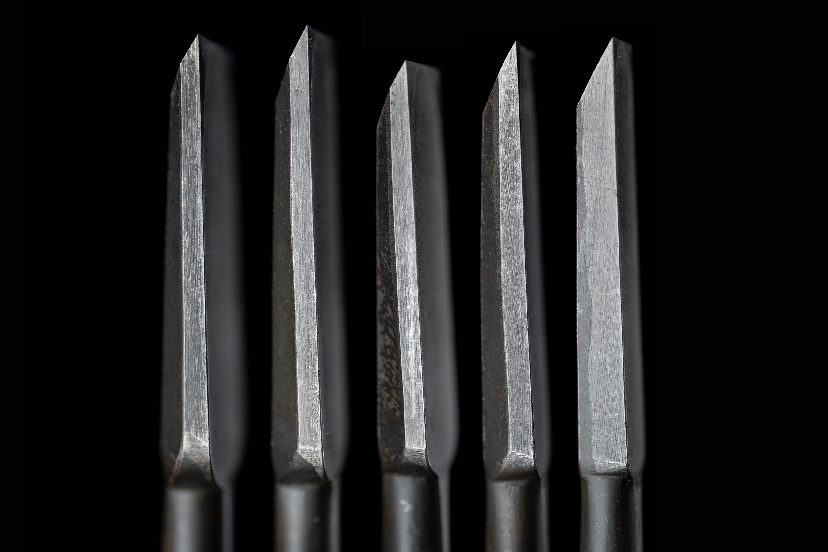 Tataki-Nomi Japanese Hand Made Timber Chisel 5-Pieces Set By Kiyotada Ⅱ ②